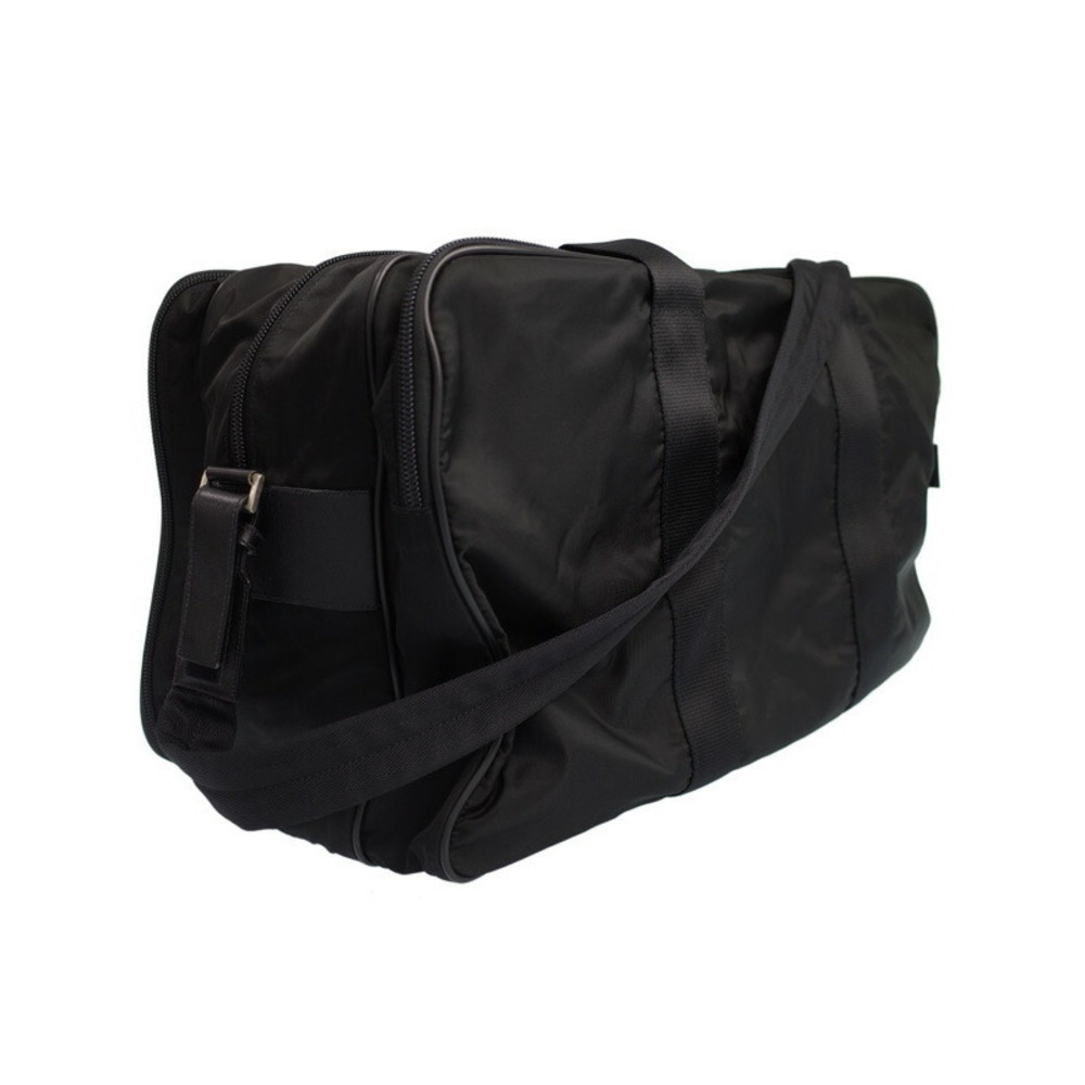 Prada Saffiano Re Nylon Bag Leather Duffle Black